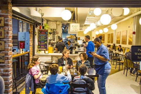 Chelsea Market, trendy food hall in the former Oreo chocolate factory, now owned by Google,
