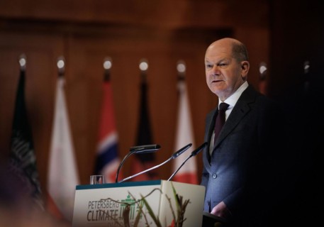 Olaf Scholz, Federal Chancellor, during his speech at the Petersberg Climate Dialogue 2024 at the