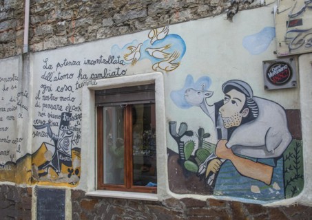 Murals in Orgosolo, Nuoro province, Sardinia, Italy, South Europe, Europe