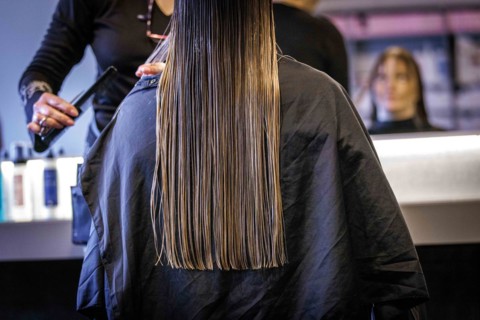 Close-up of a haircut, taken at the Coiffeur Sivan hairdressing salon in Berlin, 22/04/2024