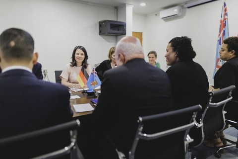 (L-R) Annalena Baerbock (Alliance 90/The Greens), Federal Foreign Minister, meets Viliame Gavoka,