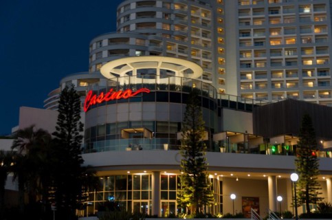 Punta del Este. Maldonado, Uruguay, december 31, 2023: Facade of the famous hotel and casino in