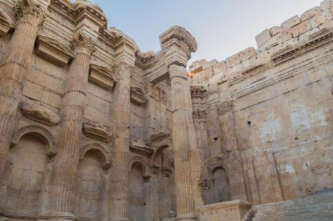 Ruins of Baalbek. Ancient city of Phenicia located in the Beca valley in Lebanon. Acropolis with