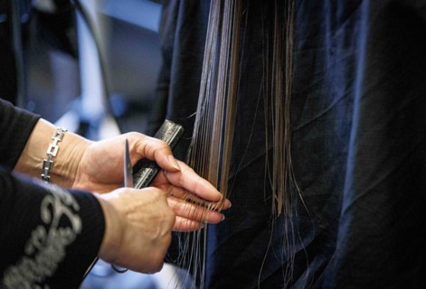 Close-up of a haircut, taken at the Coiffeur Sivan hairdressing salon in Berlin, 22/04/2024