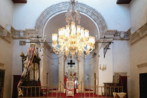 Monastery of Saint Ananias known as Deyrulzafaran or Saffron Monastery, Church altar, Mardin,