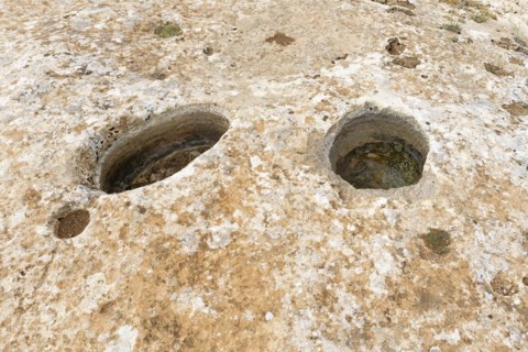 Neolithic archaeological site of Karahan Tepe, Carved holes, Sanliurfa, Turkey, Asia