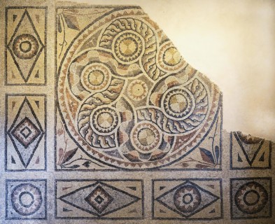 Geometric mosaic, Zeugma mosaic Museum, Gaziantep, Turkey, Asia