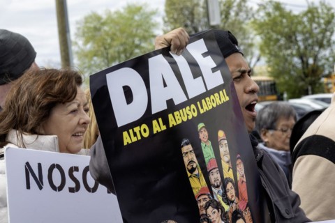 Rosemont, Illinois, Hundreds of workers and supporters picketed a Portillo's restaurant, demanding