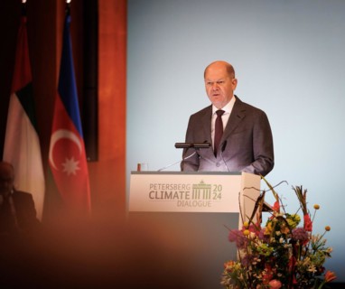 Olaf Scholz, Federal Chancellor, during his speech at the Petersberg Climate Dialogue 2024 at the