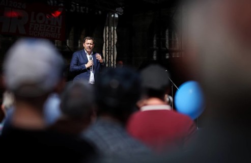 Lars Klingbeil, SPD party chairman, during his visit to the DGB rally in Chemnitz, 1 May 2024