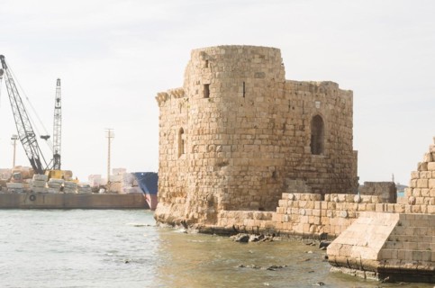 Castle of the Sea, Sidon, Lebanon, historic castle built by the Crusaders in 1228 to serve as a