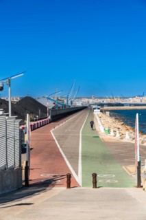 Moll de Llevant waterfront promenade, a 4.5 km long promenade for joggers, walkers, cyclists and