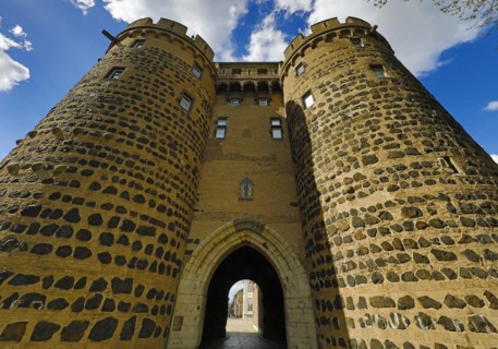 Obertor, the last surviving medieval town gate in Neuss, Neuss town fortifications, Lower Rhine,