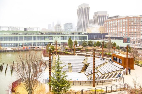 14th Street Park between Little Island and Pier 57, a picnic and music performance area on the