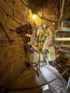 Inside of tower castle tower of castle from 13th century today castle hotel Trendelburg exhibited