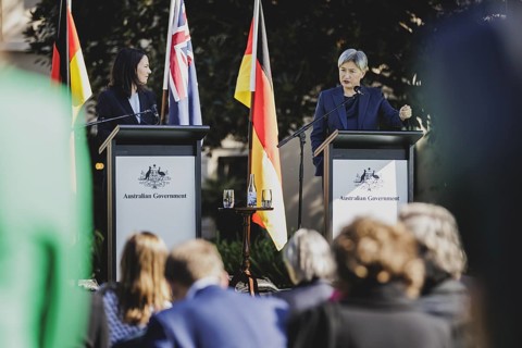 (L-R) Annalena Baerbock (Alliance 90/The Greens), Federal Foreign Minister, and Penny Wong, Foreign