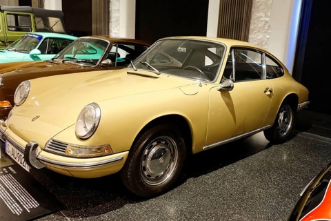 A beige Porsche 912 in a classic car collection, AUTOMUSEUM PROTOTYP, Hamburg, Hanseatic City of