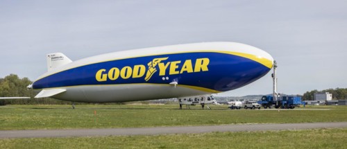 Zeppelin ready for take-off for a sightseeing flight, Tourism on Lake Constance, Friedrichshafen,