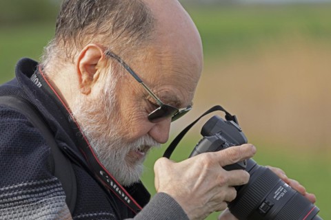 Elderly man photographed, Elbtalaue near Bleckede, Lower Saxony, Germany, Europe