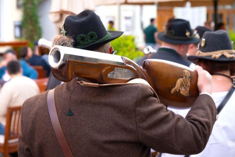 Firecracker device for firecracker shooting at the opening of the Deggendorf Spring Festival 2024,