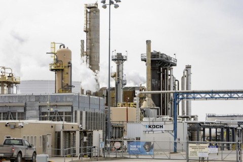 Duncombe, Iowa, A Koch Industries fertilizer plant. Koch is one of only four companies that control