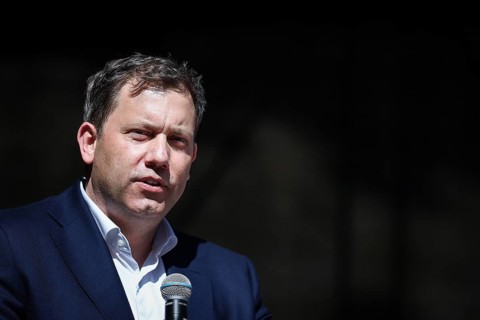 Lars Klingbeil, SPD party chairman, during his visit to the DGB rally in Chemnitz, 1 May 2024