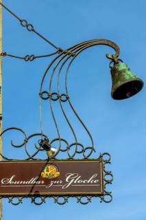 Nose sign, soundbar to the bell, Kaufbeuern, Allgaeu, Swabia, Bavaria, Germany, Europe