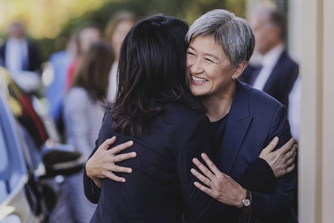 (L-R) Annalena Baerbock (Alliance 90/The Greens), Federal Foreign Minister, and Penny Wong, Foreign