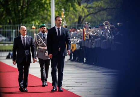 (L-R) Olaf Scholz, Federal Chancellor, and Milojko Spajic, Prime Minister of Montenegro, pictured