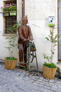 Design metallic sculptures in the street of the old city, Gaziantep, Turkey, Asia