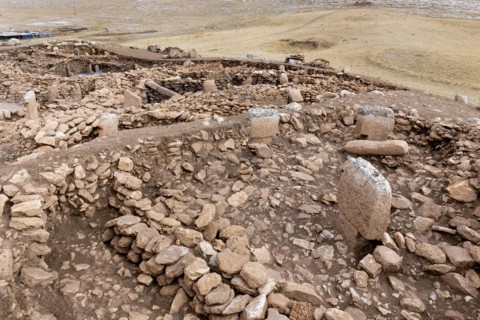 Neolithic archaeological site of Karahan Tepe, Circular stone structure with T Shape pillars,