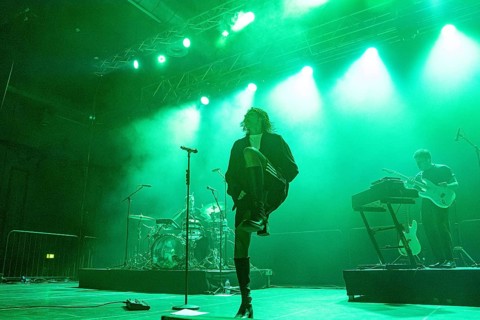 Lyndsey Gunnulfsen (singer) and Brian MacDonald (bassist) from PVRIS live on Europe 2024 Tour at