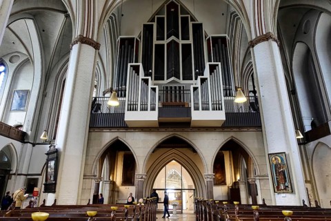 Main organ, St Peter's Church, parish church, construction began in 1310, Moenckebergstrasse,