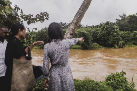 (R-L) Annalena Baerbock (Buendnis 90/Die Gruenen), Federal Foreign Minister, and Christine Fung,