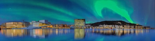 Opera Munch Museum Panorama Northern Lights Oslo Norway
