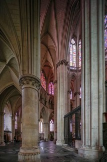 Choir ambulatory, Romanesque-Gothic Saint-Julien du Mans Cathedral, Le Mans, Sarthe department,