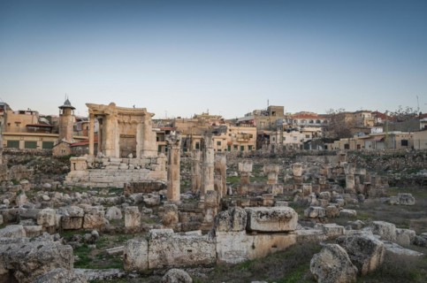 Temple of baco. Ruins of Baalbek. Ancient city of Phenicia located in the Beca valley in Lebanon.