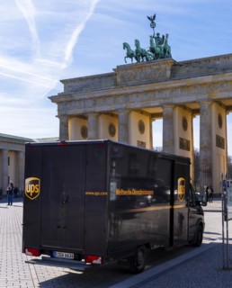 UPS delivery service at the Brandenburg Gate, Berlin, Germany, Europe