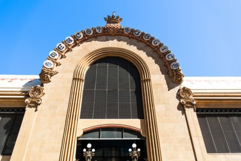 Mercat Central de Tarragona, central market in the sunshine in Tarragona, Spain, Europe