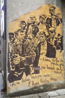 Murals in Orgosolo, Nuoro province, Sardinia, Italy, South Europe, Europe