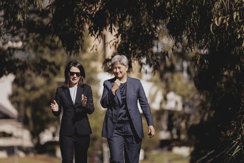 (L-R) Annalena Baerbock (Buendnis 90/Die Gruenen), Federal Foreign Minister, and Penny Wong,