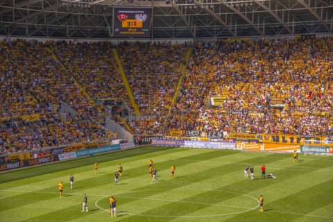 Gluecksgas-Stadion, Dynamo Dresden football stadium, Dresden, Saxony, Germany, Europe