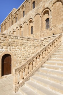 Monastery of Saint Ananias known as Deyrulzafaran or Saffron Monastery, Stairs, Mardin, Turkey,