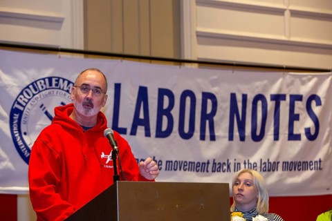 Chicago, Illinois, Shawn Fain, president of the United Auto Workers union, speaks at the conclusion