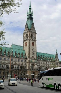 Hamburg Town Hall and Town Hall Market, Hamburg, Germany, Europe, The impressive town hall with
