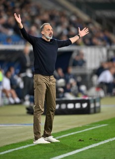 Coach Pellegrino Matarazzo TSG 1899 Hoffenheim on the sidelines, gestures, gesture, PreZero Arena,