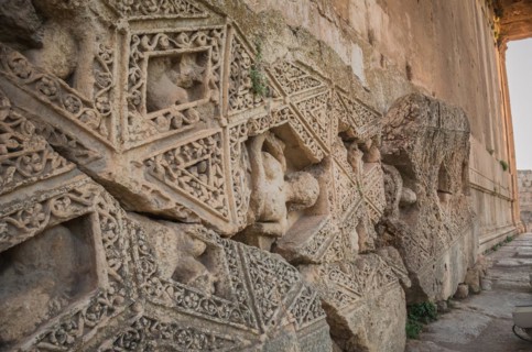 Ruins of Baalbek. Ancient city of Phenicia located in the Beca valley in Lebanon. Acropolis with