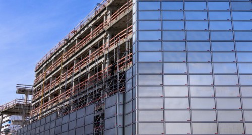Construction sites and scaffolding, Berlin, Germany, Europe