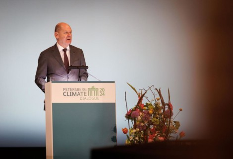 Olaf Scholz, Federal Chancellor, during his speech at the Petersberg Climate Dialogue 2024 at the