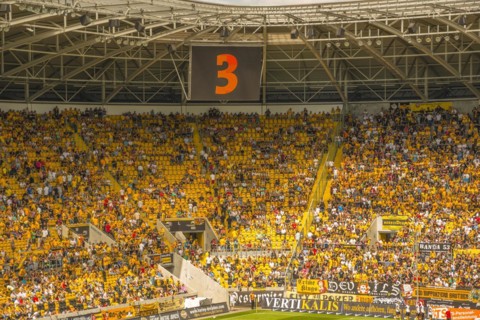 Gluecksgas-Stadion, Dynamo Dresden football stadium, Dresden, Saxony, Germany, Europe